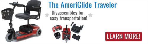 AmeriGlide Travel Scooter - Quickly disassembles for easy transport